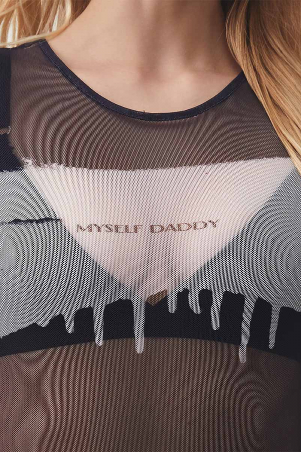 Body z nadrukiem MYSELF Kolor czarny 1