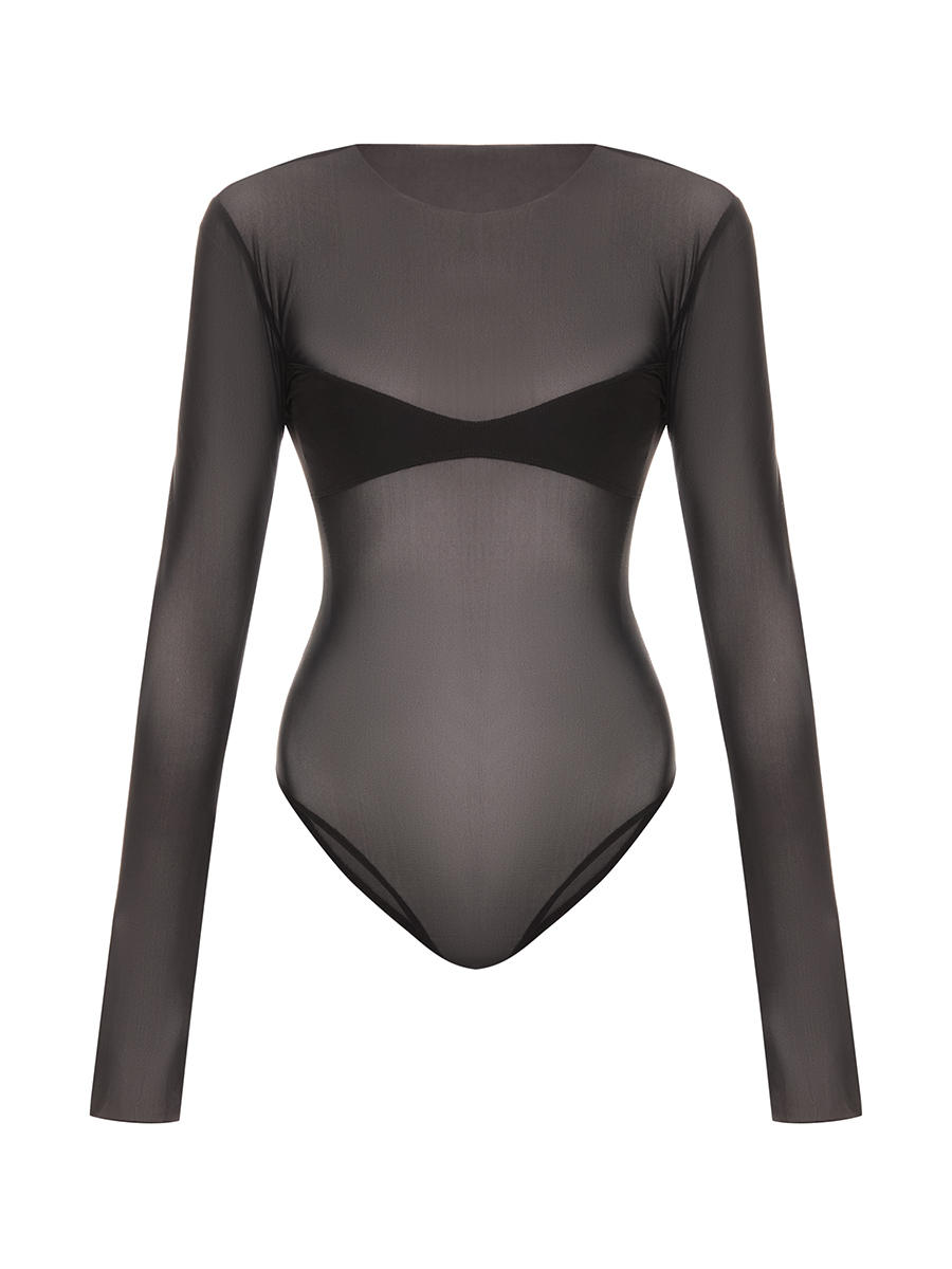 Body z siateczki z wstawkami w kolorze czarnym 8 Body z siateczki z wstawkami w kolorze czarnym 8